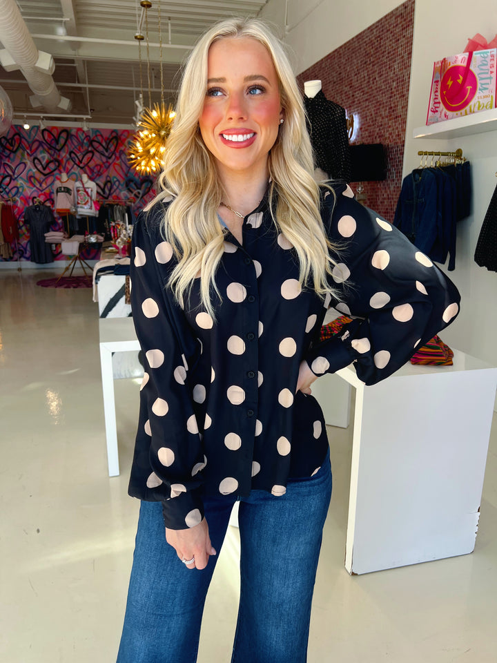 Delanie Dotted Woven Top