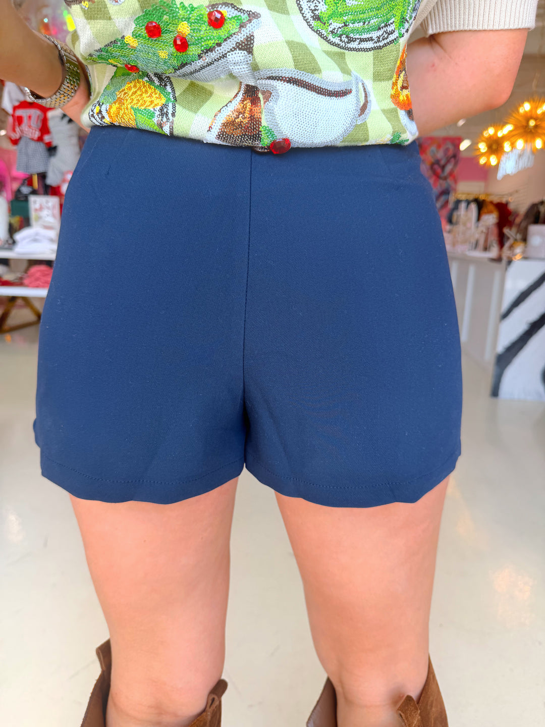 Navy Skort