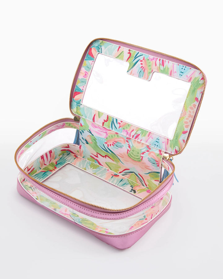 OH MY MAHJONG Light Pink Metallic Tile Bag