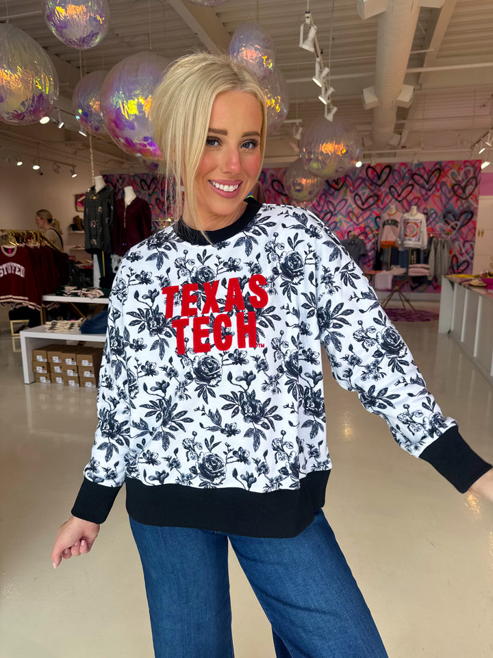 Texas Tech Floral Toile Sweatshirt