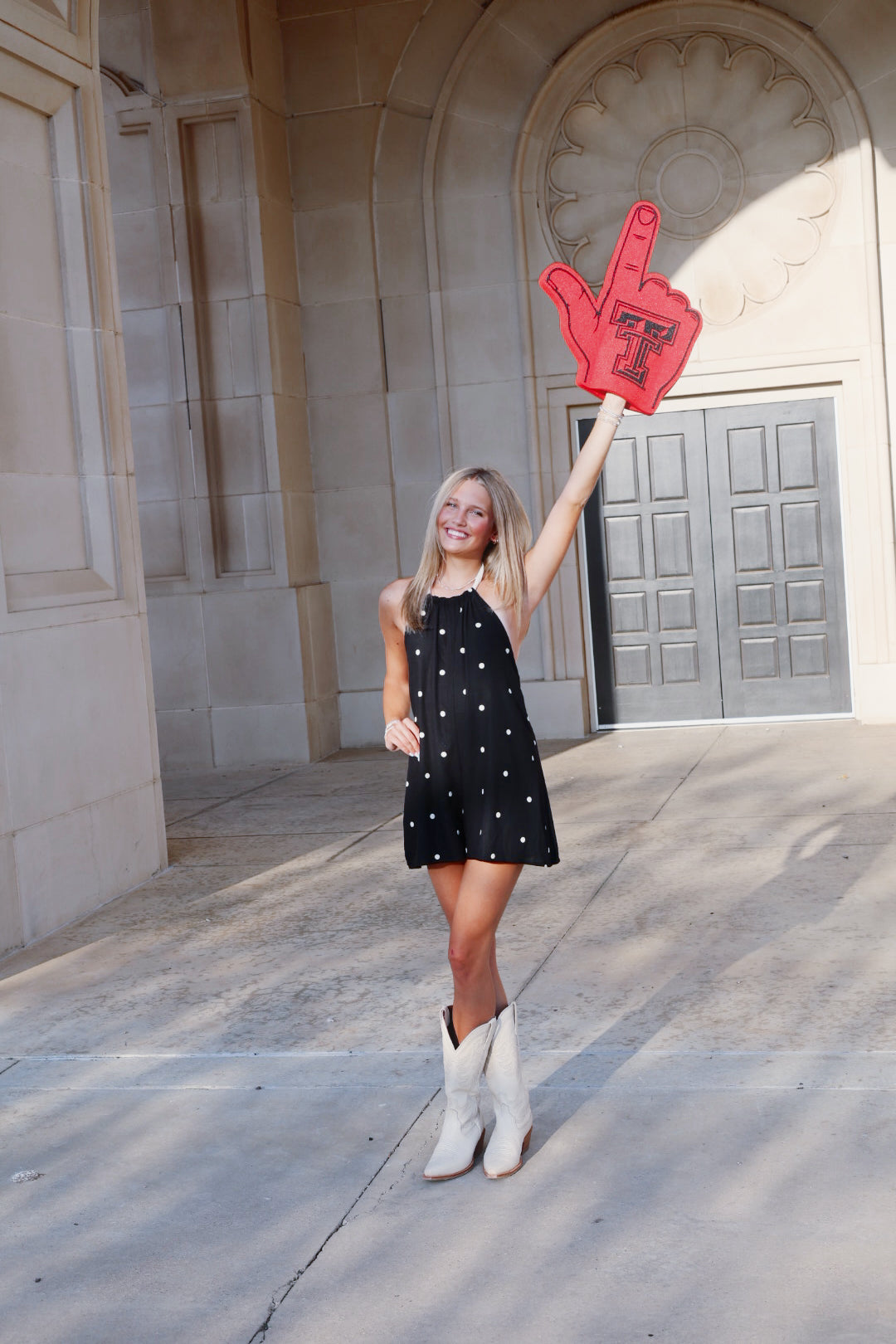 Black Polkadot Halter Romper
