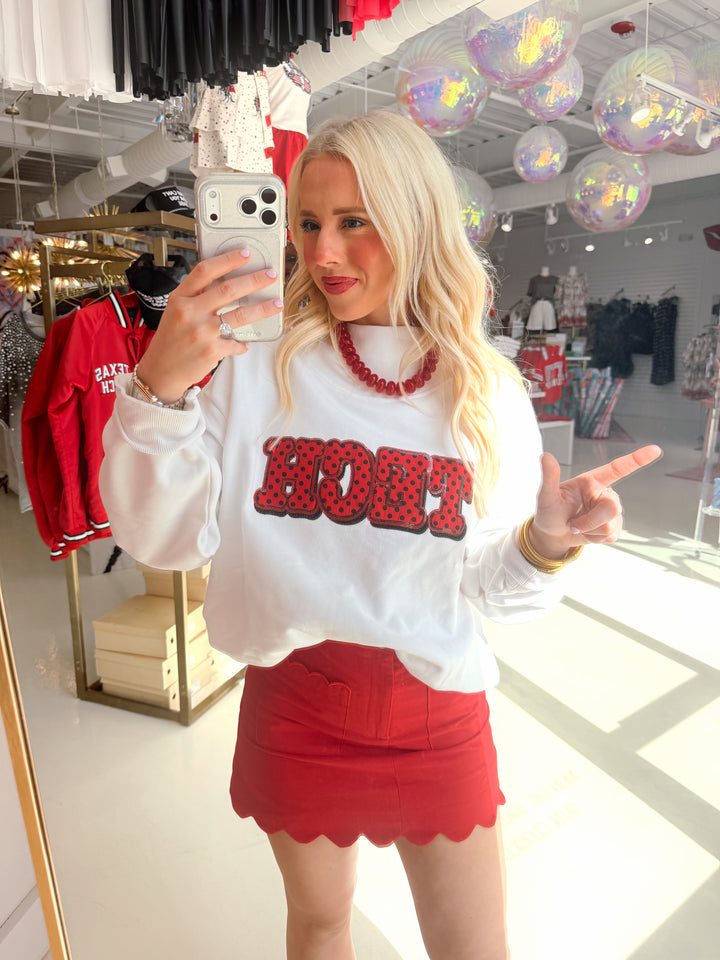 QOS Texas Tech White Mockneck