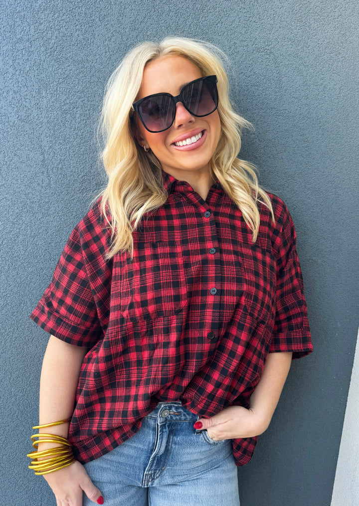 Red|Black Vibes Plaid Flannel