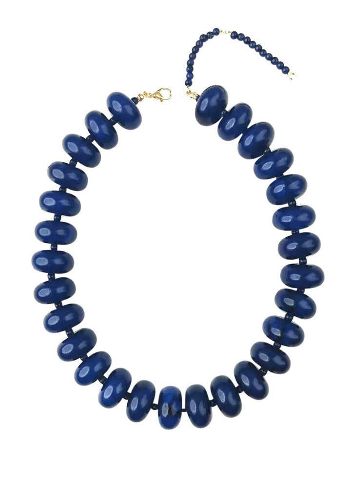 Bailey Chunky Beaded Necklace- Navy