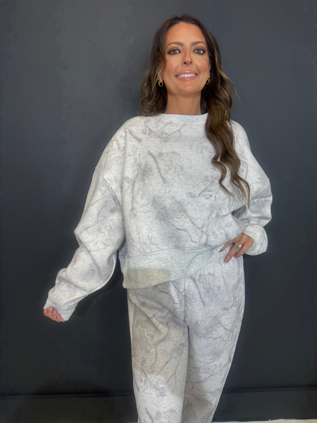 Light Camo Sweatshirt and Jogger Set | Grey