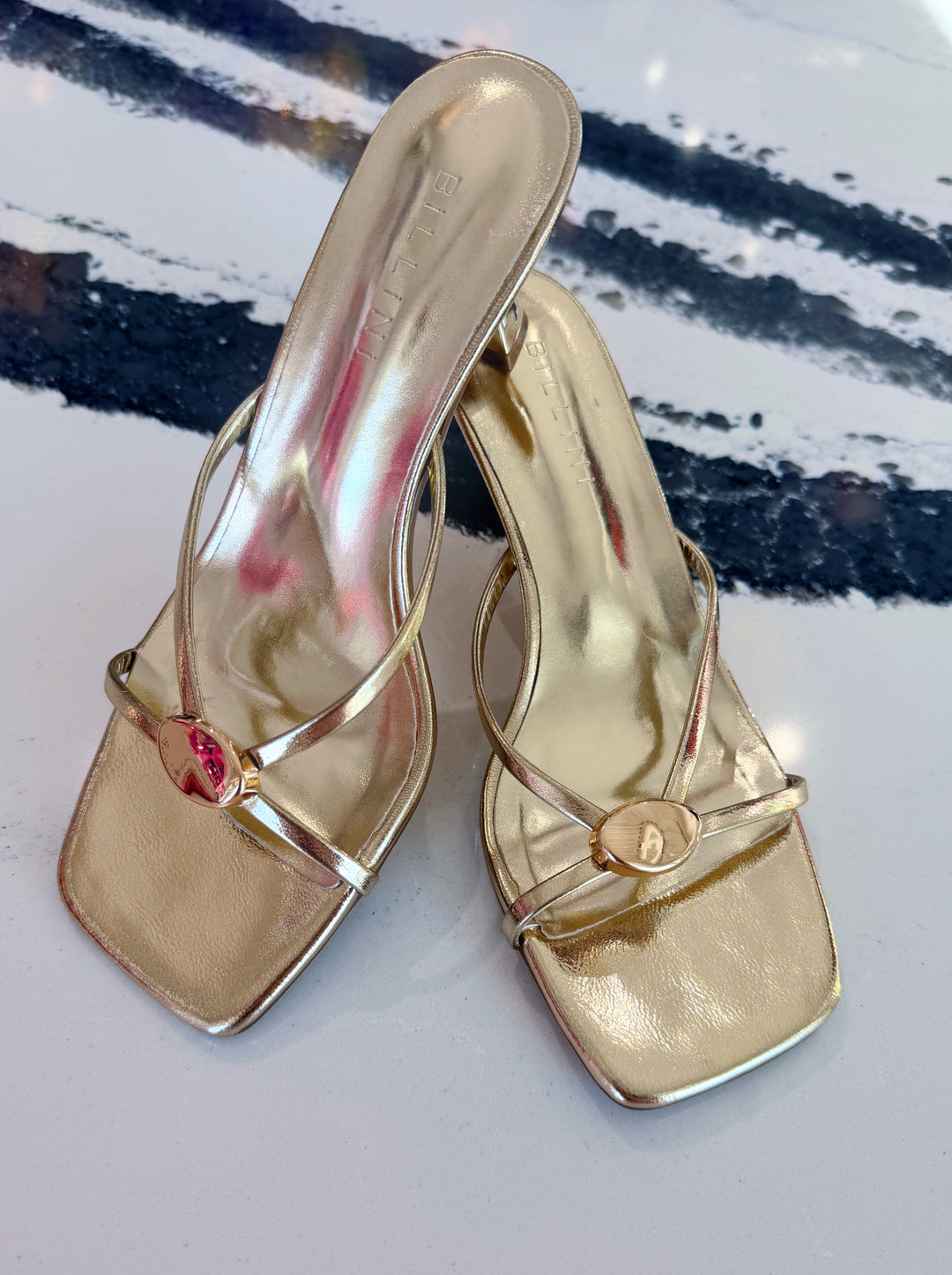 Xane Gold Metalic Heel