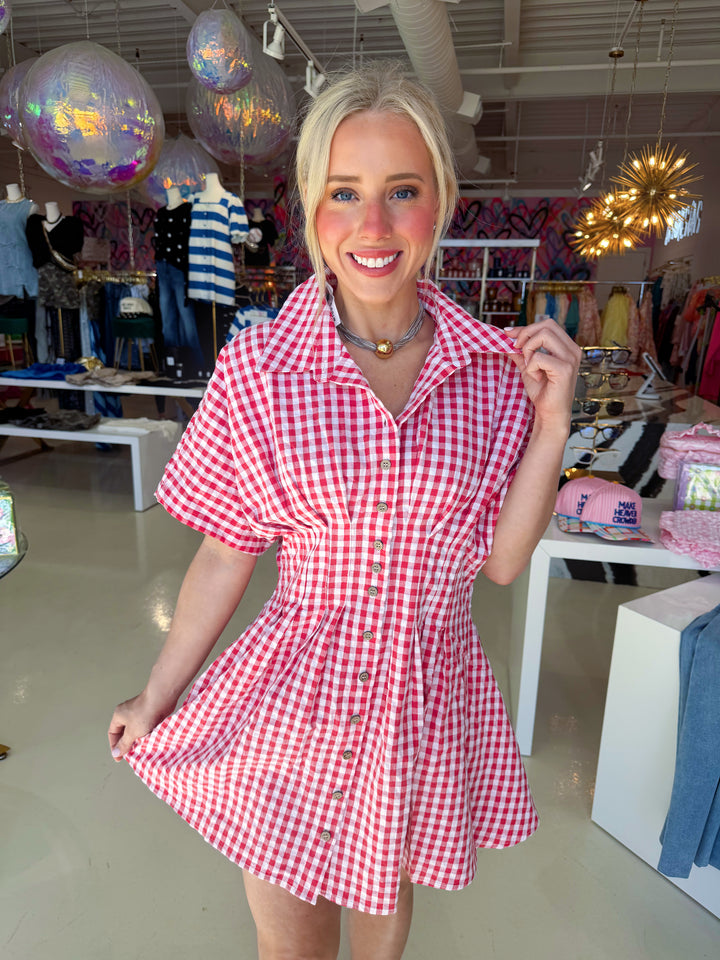 Gingham Baby Red Dress