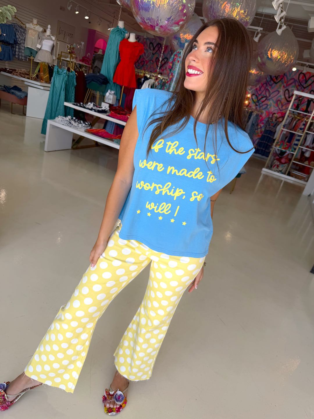 Daisy Dot Denim Pant