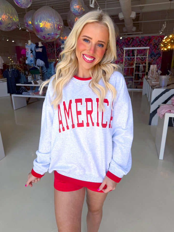 America Longsleeve Oversized Crewneck