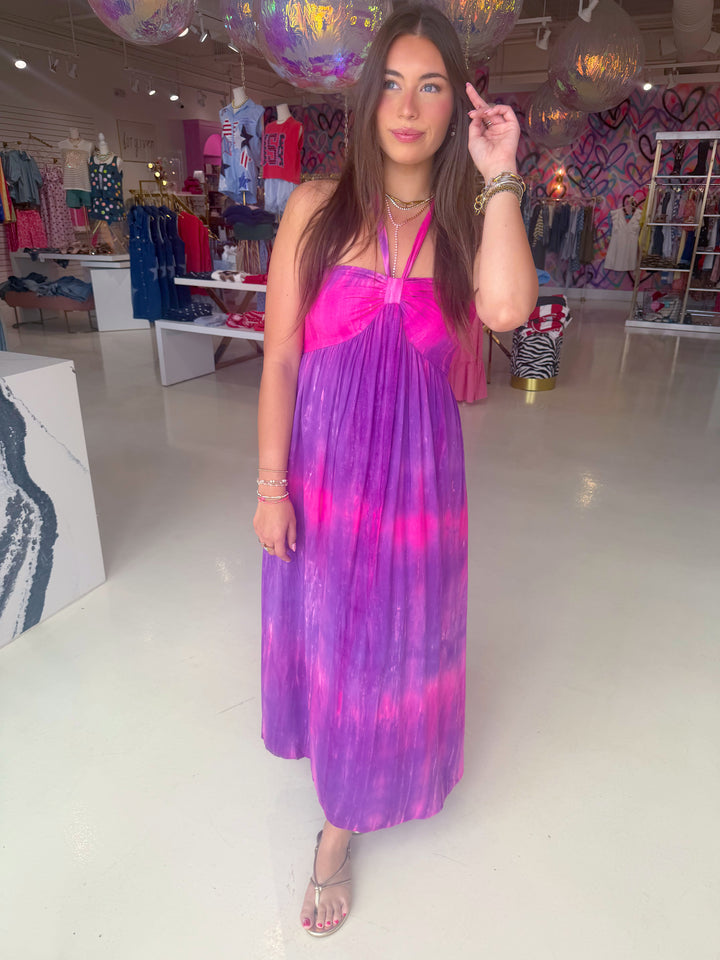 Berry Bliss Halter Neck Dress