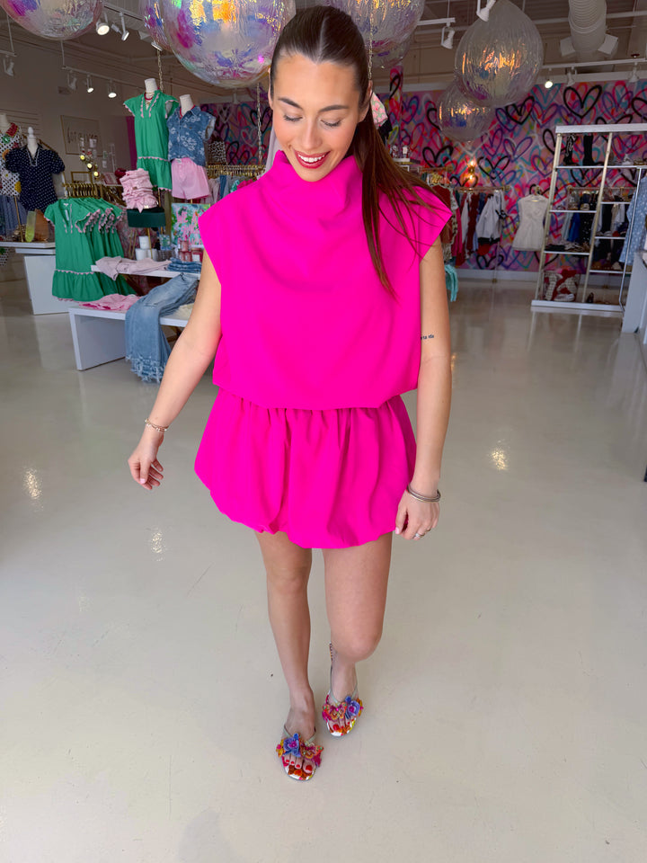 Hot Pink Scoop Neck Top