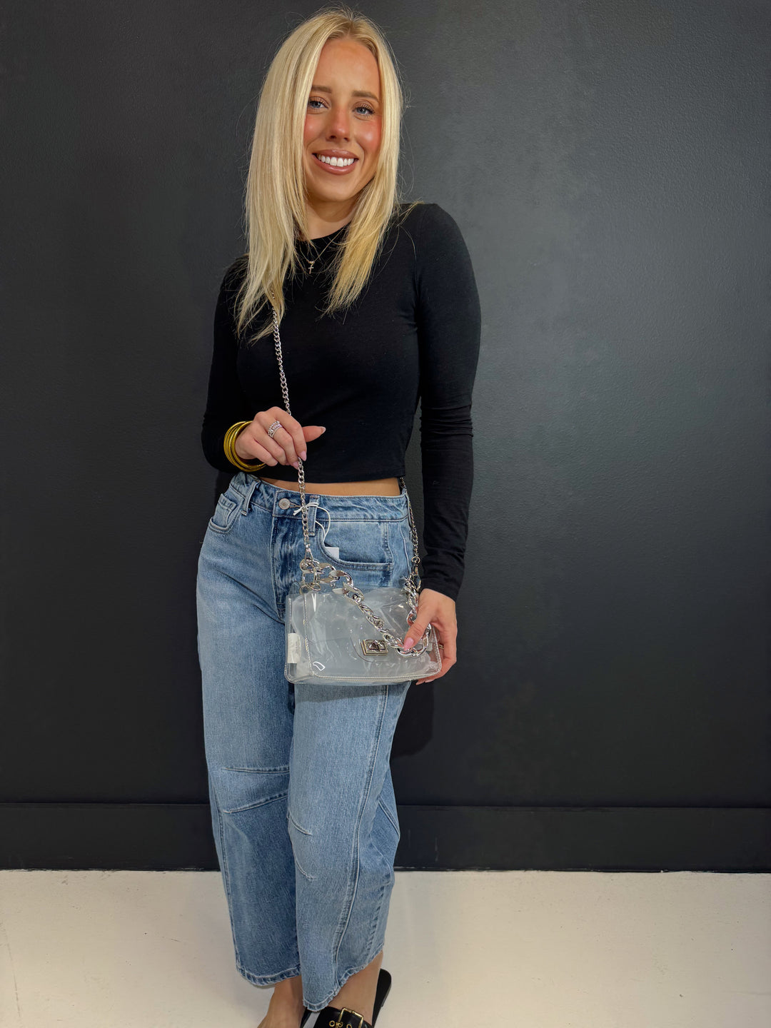Clear Cross Body W/ Oversized Chain| 2 Colors