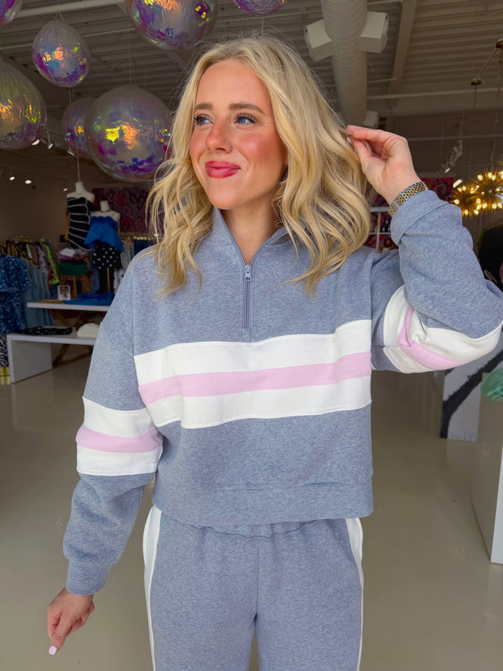 Vh Gray & Pink Stripe Set
