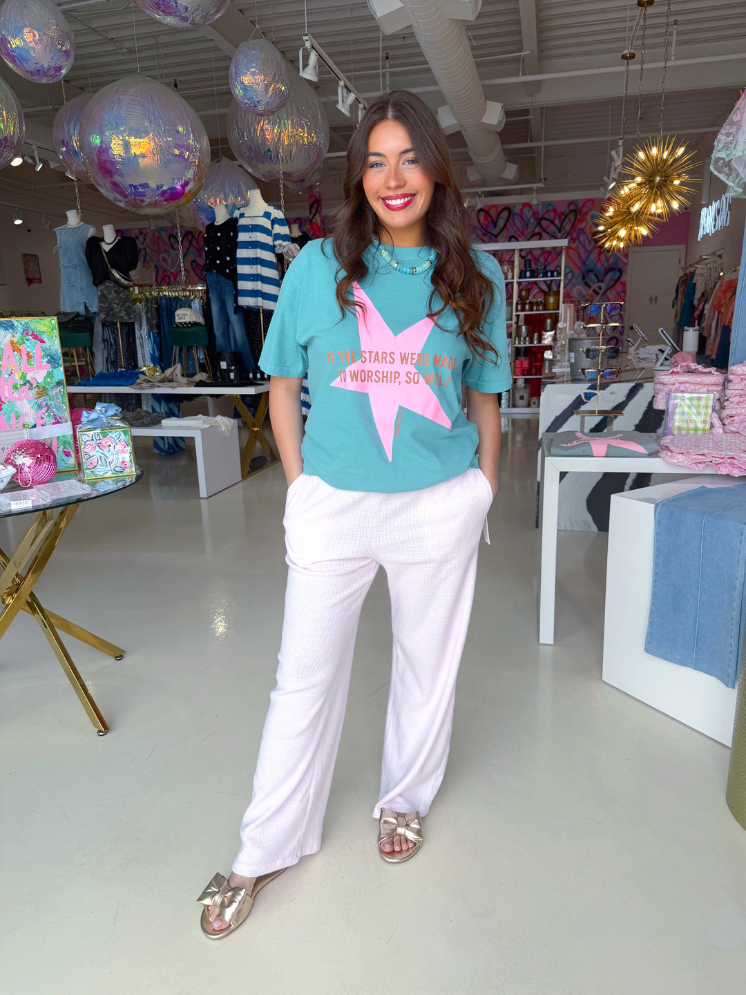 Soft Pink Waffle Pant