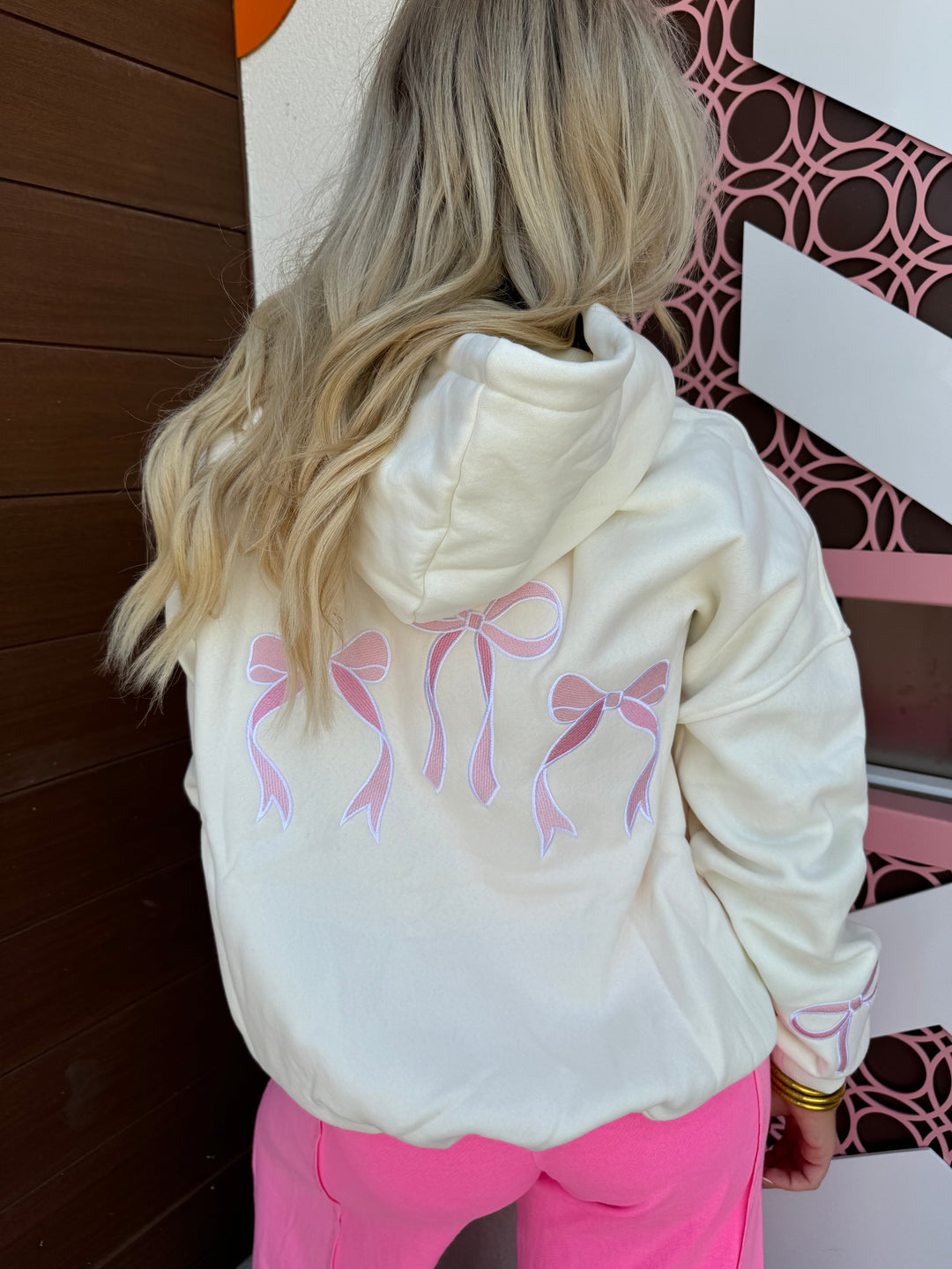 Baby Pink Bow Hoodie