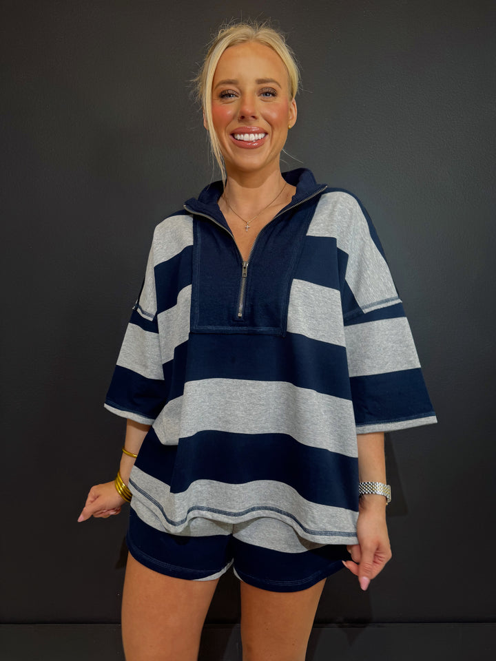 Aspen Striped Set | Navy