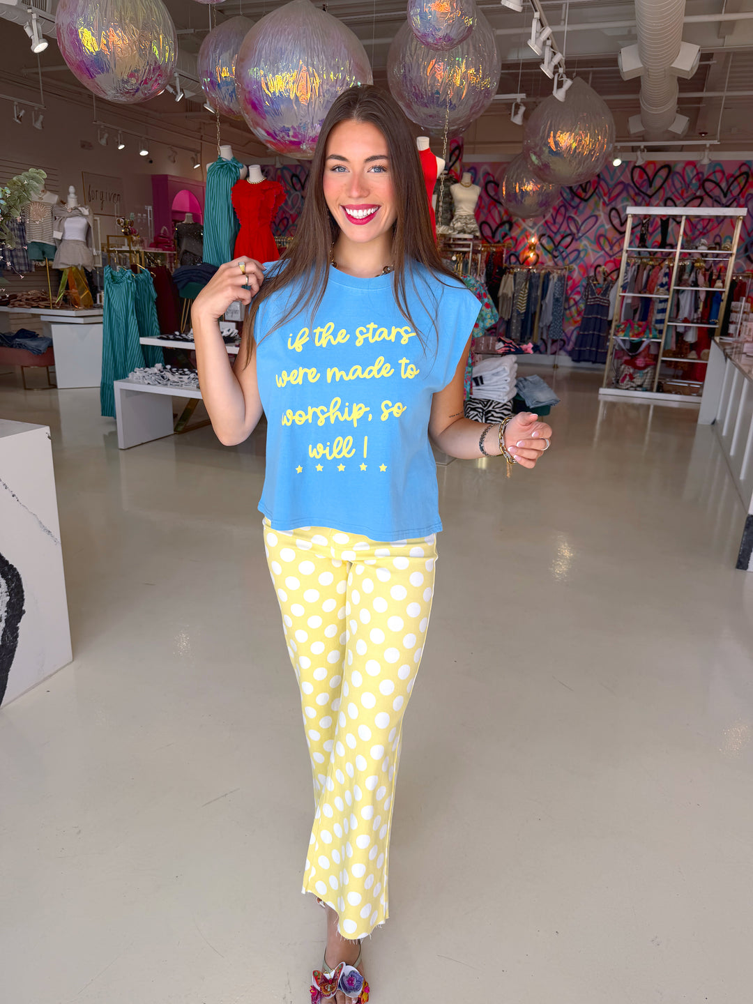 Daisy Dot Denim Pant