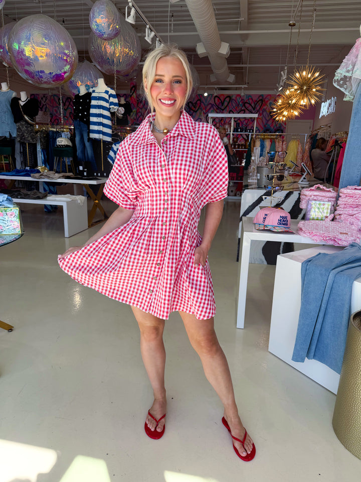 Gingham Baby Red Dress