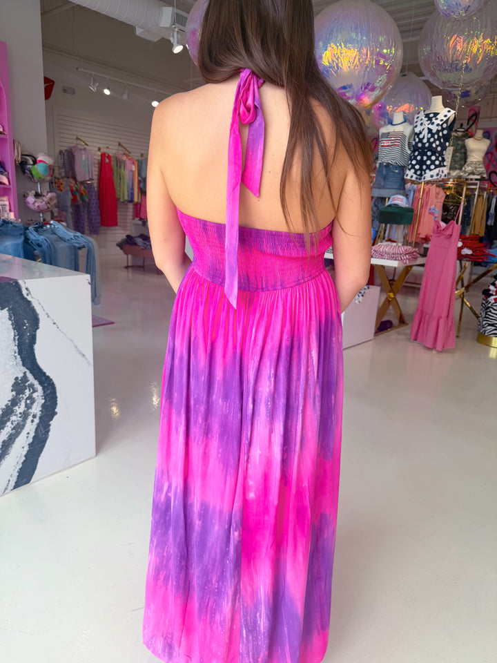 Berry Bliss Halter Neck Dress