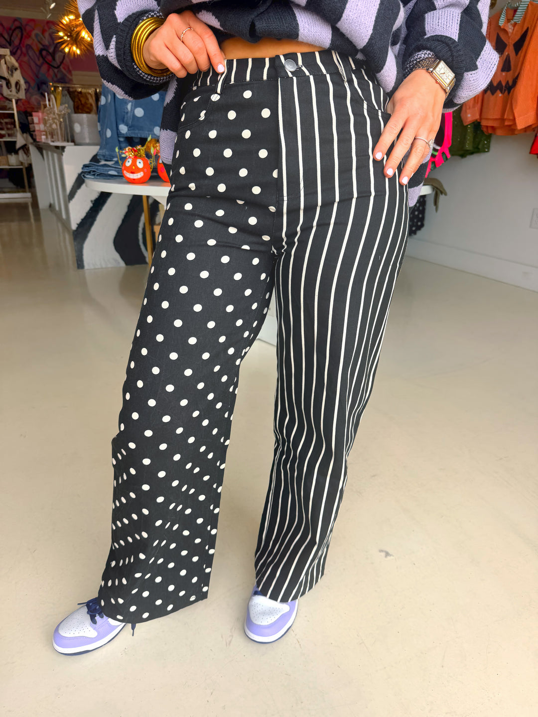 Black Mix, Dot & Stripe Pant