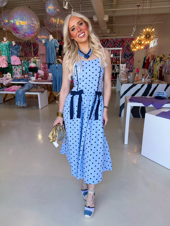 Your so Lovley Blue Navy Bow Midi Dress