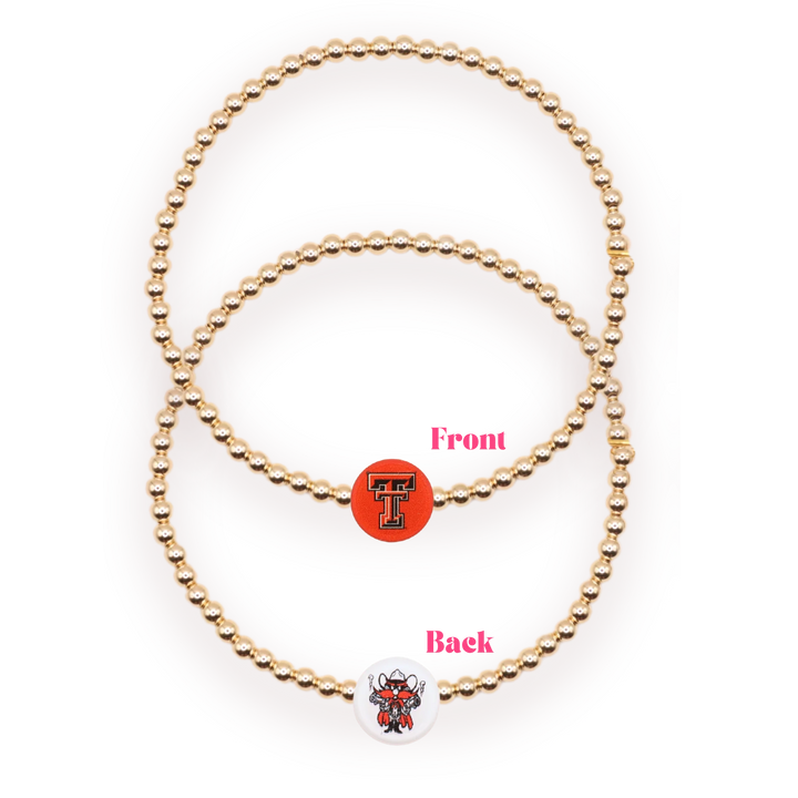 Beaded Blondes Texas Tech Logo Bracelet