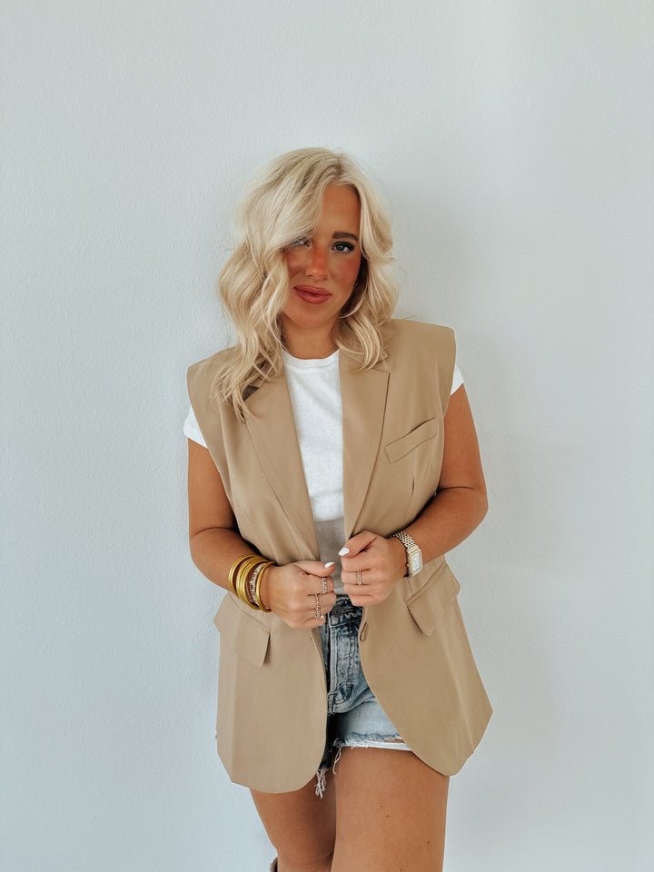 Too Cute Taupe Vest