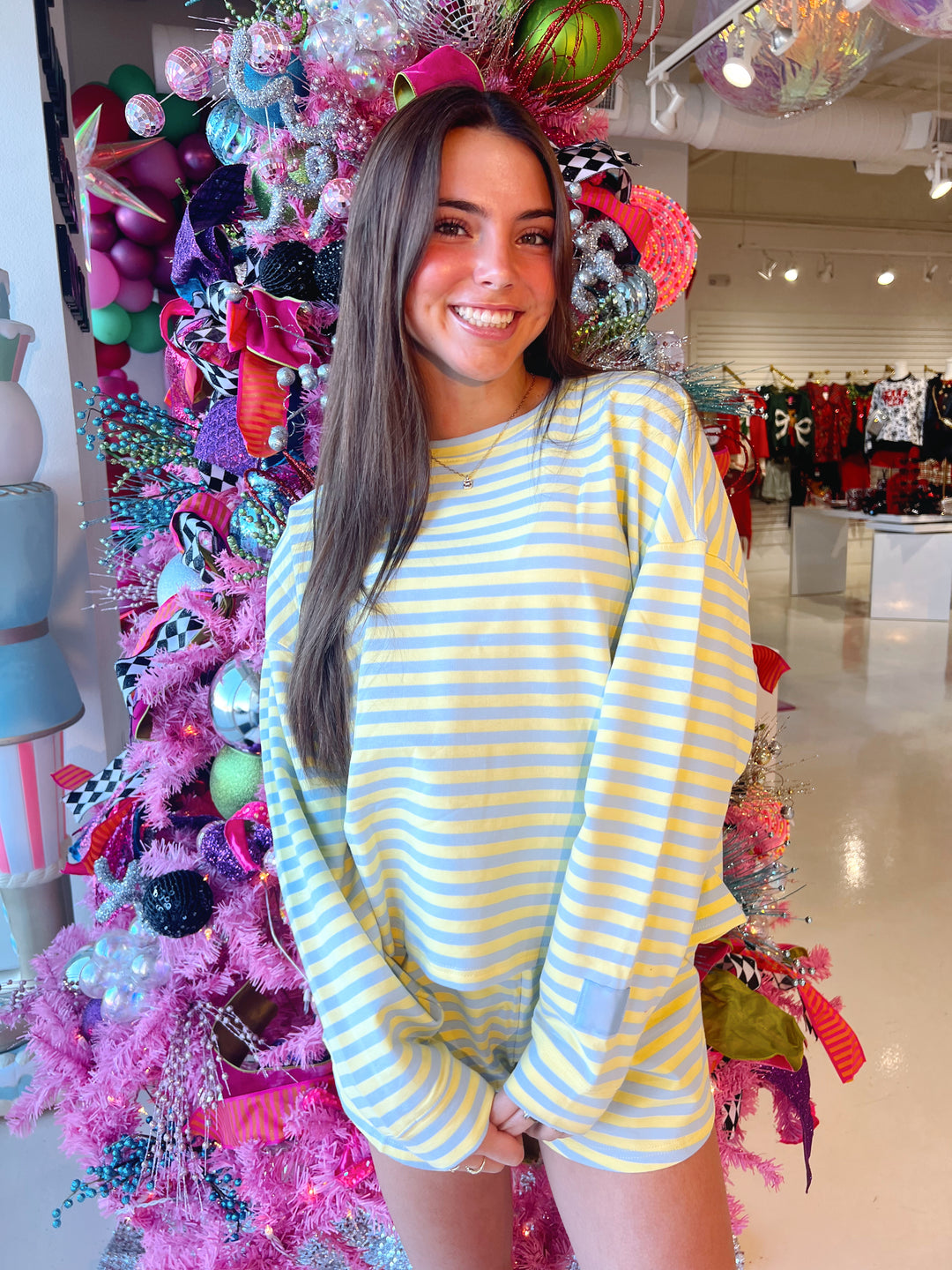 Blue/Lemon Stripped Lounge Set