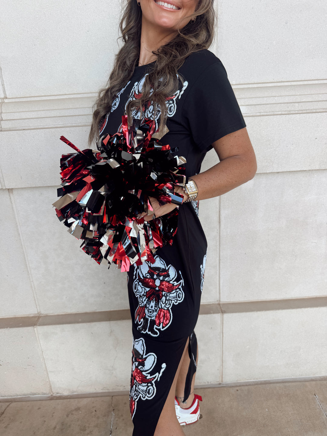 QOS Texas Tech Mascot Midi Tee Dress