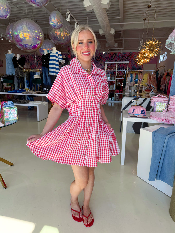 Gingham Baby Red Dress