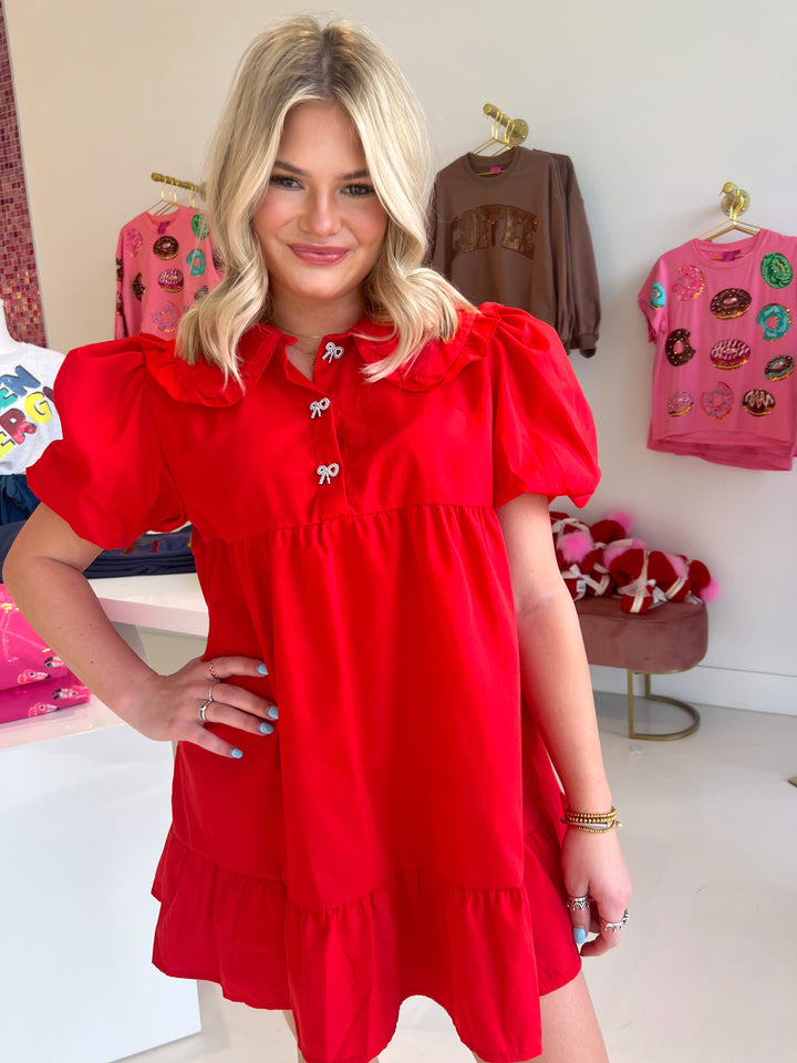 Chic Lover Red Bubble Dress