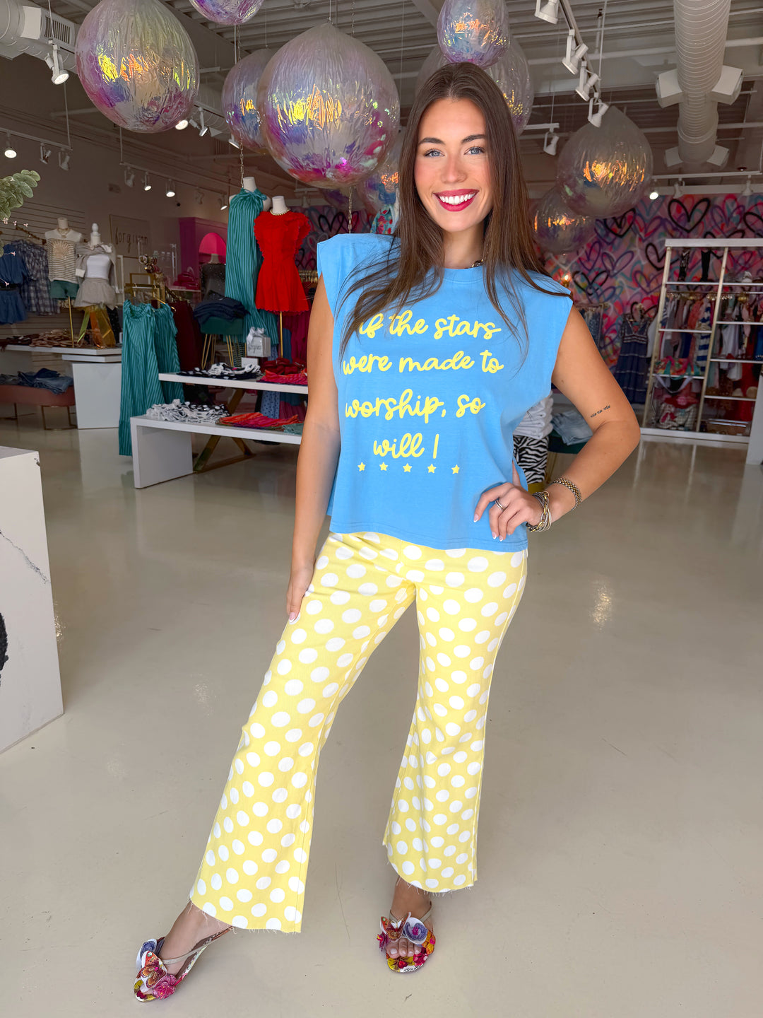 Daisy Dot Denim Pant