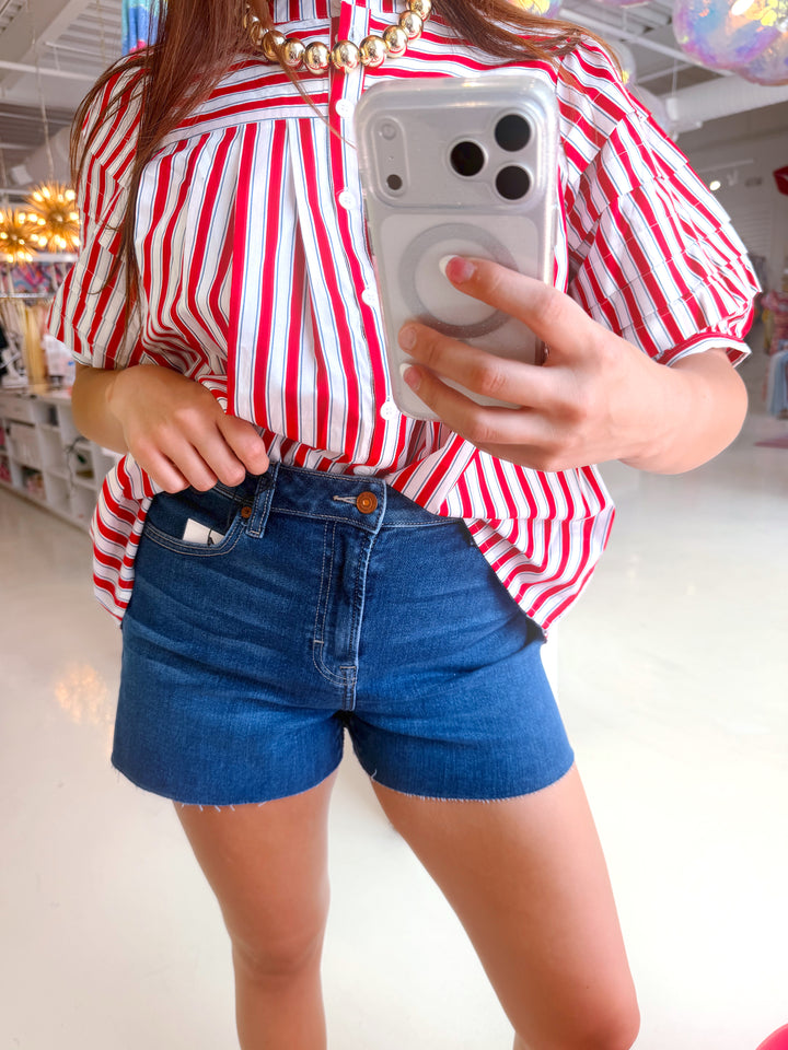 Medium Dark Stretch Micro High Rise Shorts