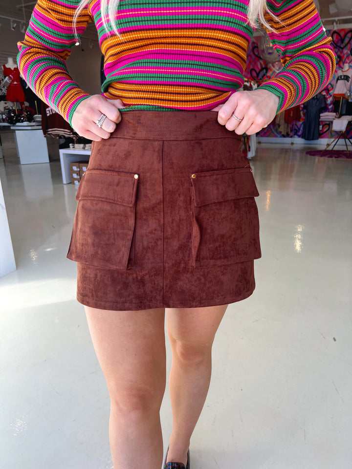 Stephanie Suede Skort