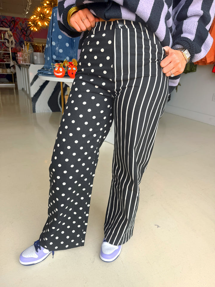 Black Mix, Dot & Stripe Pant