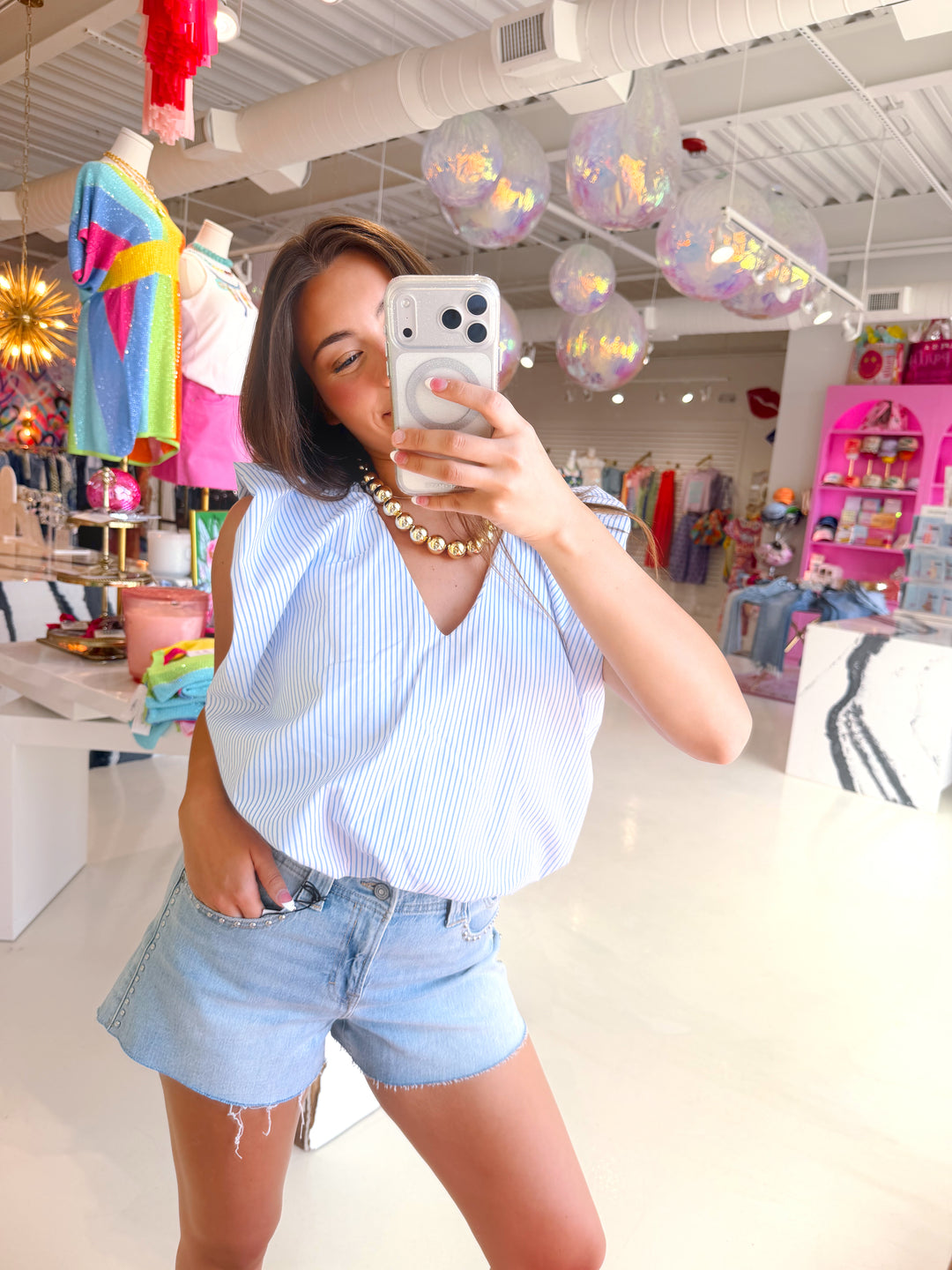 STUDDED A LINE SHORTS