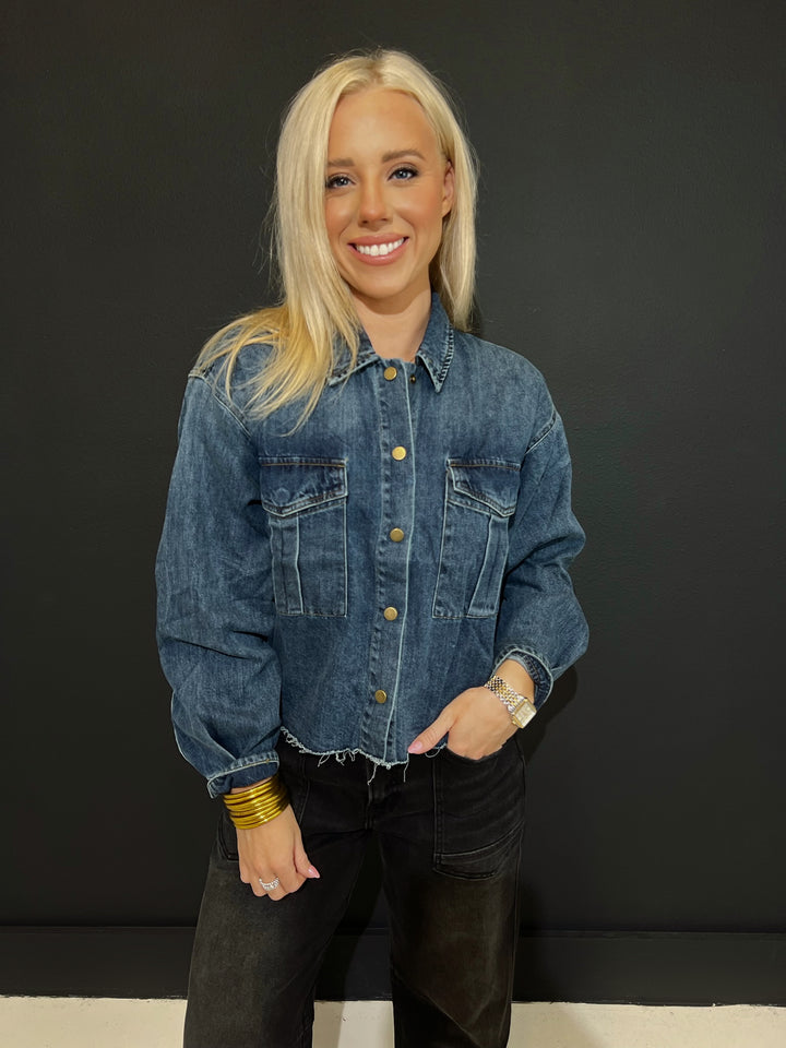 Oh So Dark Denim Button Down
