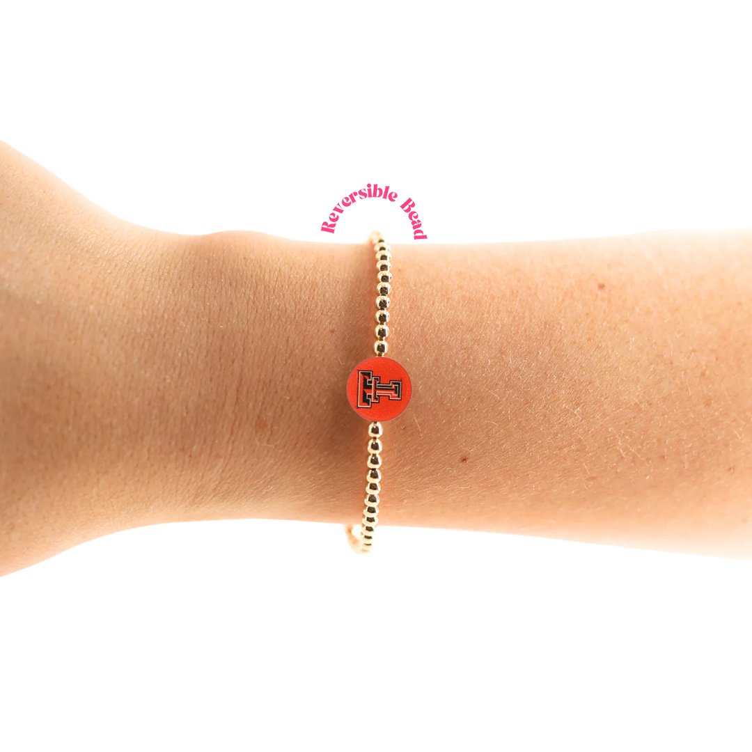 Beaded Blondes Texas Tech Logo Bracelet