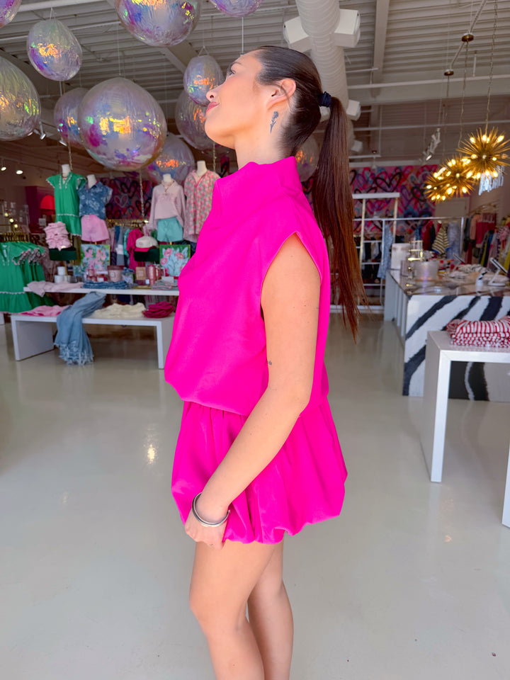 Hot Pink Scoop Neck Top