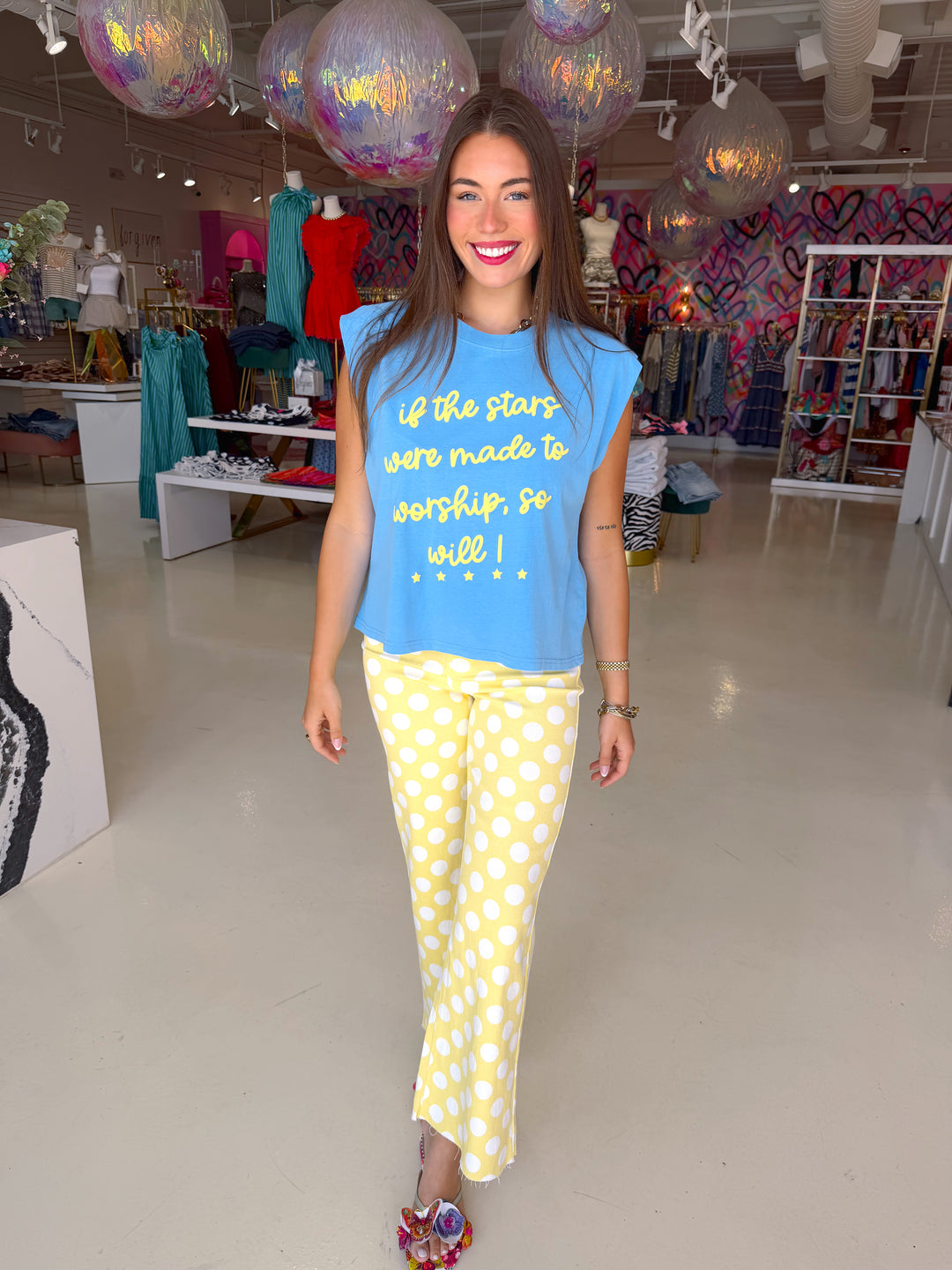 Daisy Dot Denim Pant