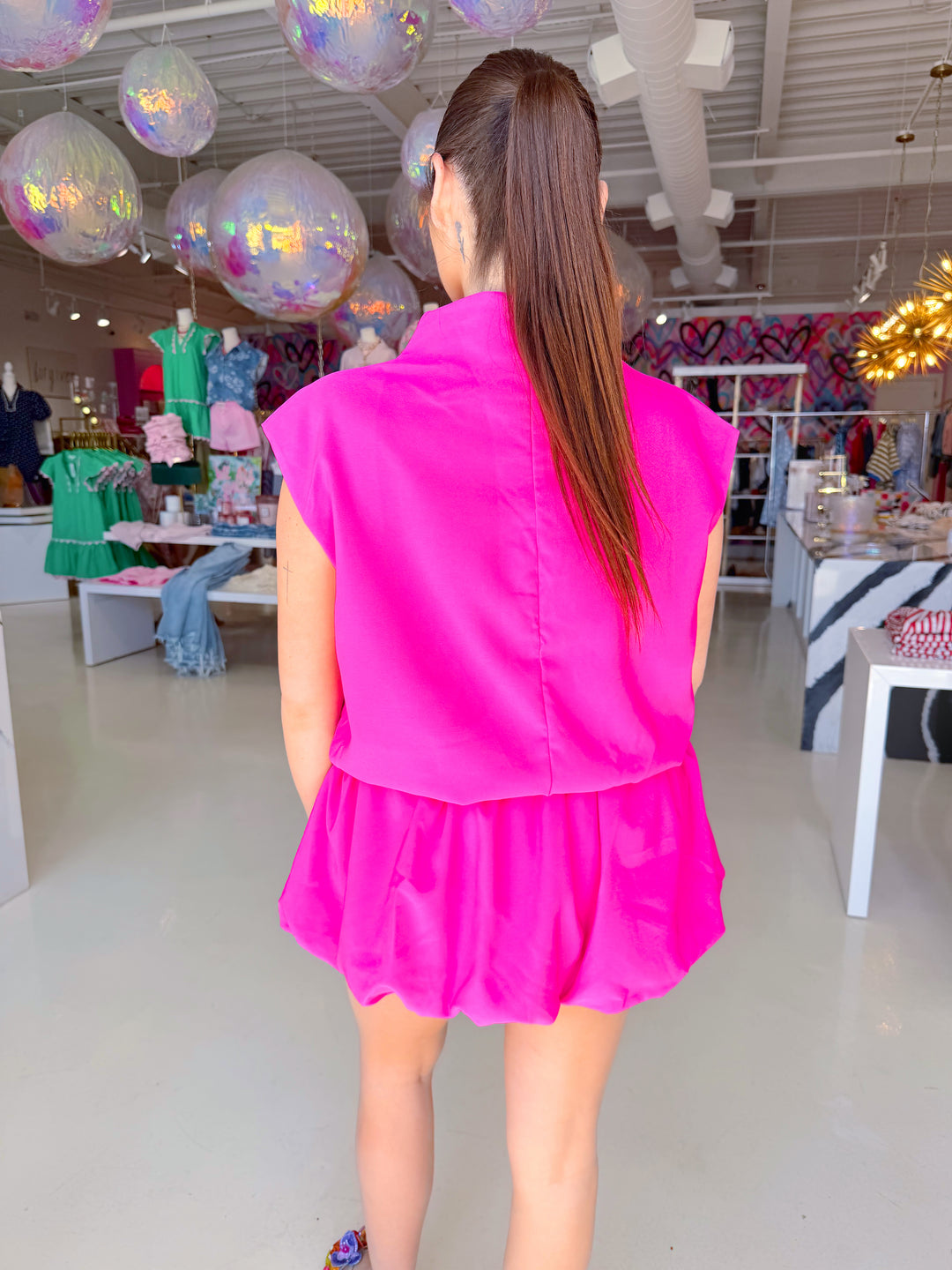 Hot Pink Scoop Neck Top