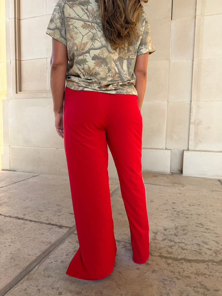 Cherry Finish Line Track Pants