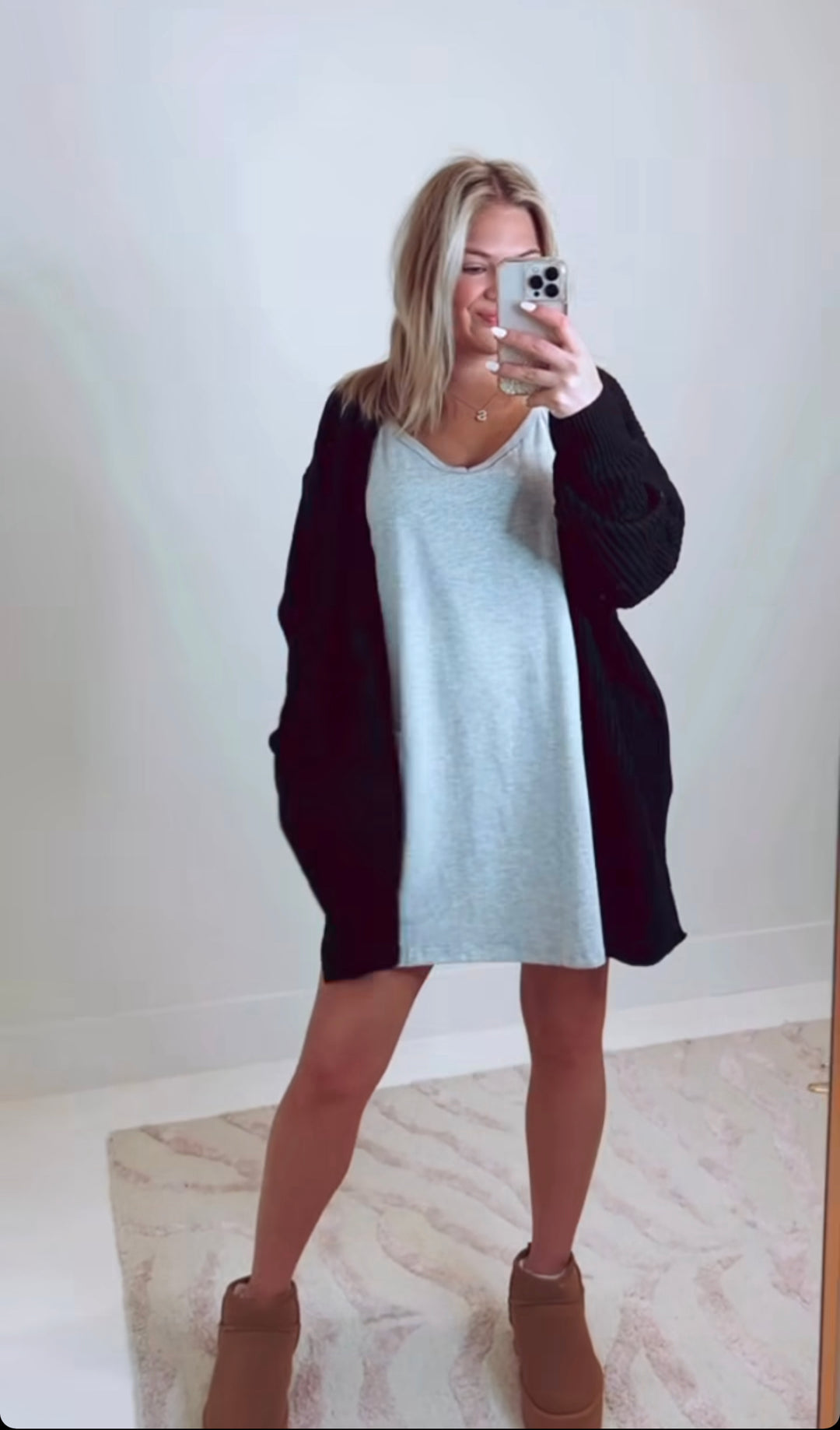 Black Cable Knit Open Front Long Cardigan