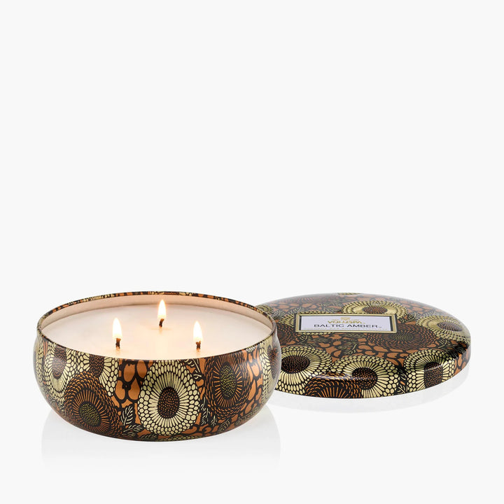 VOLUSPA- BALTIC AMBER 3 WICK TIN CANDLE