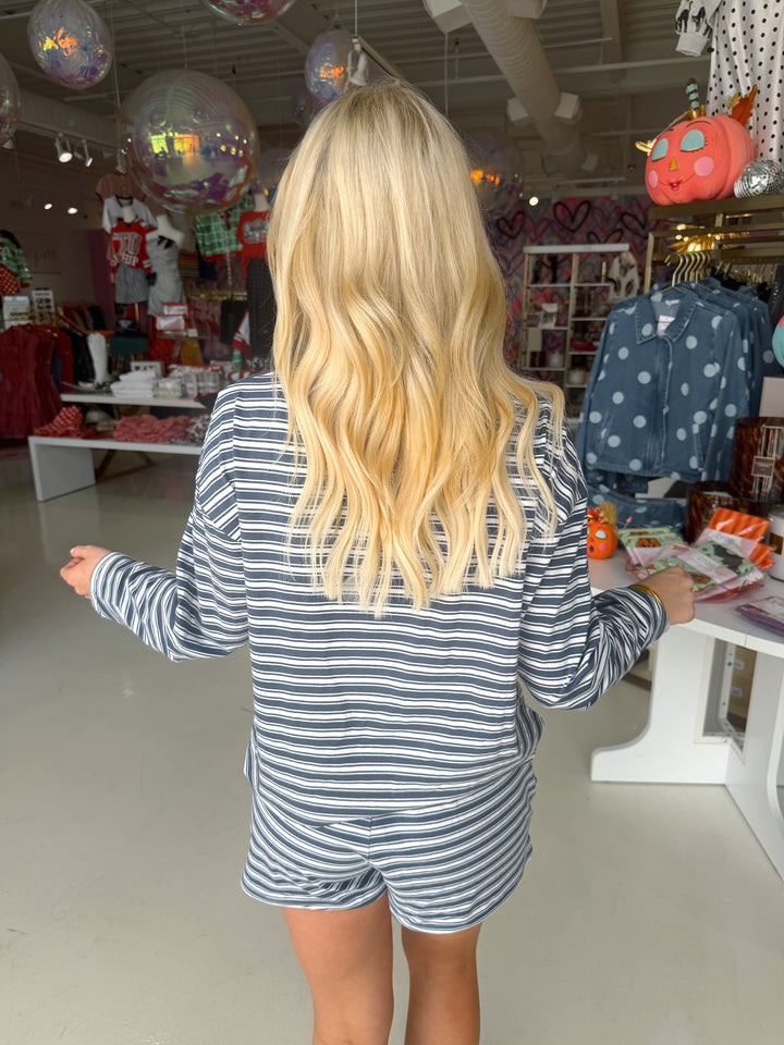 Billie Striped Long Sleeve & Shorts Set