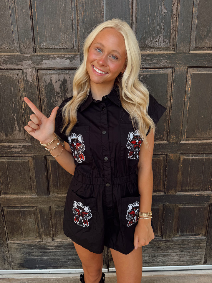 QOS Licensed Texas Tech Mascot Pocket Romper