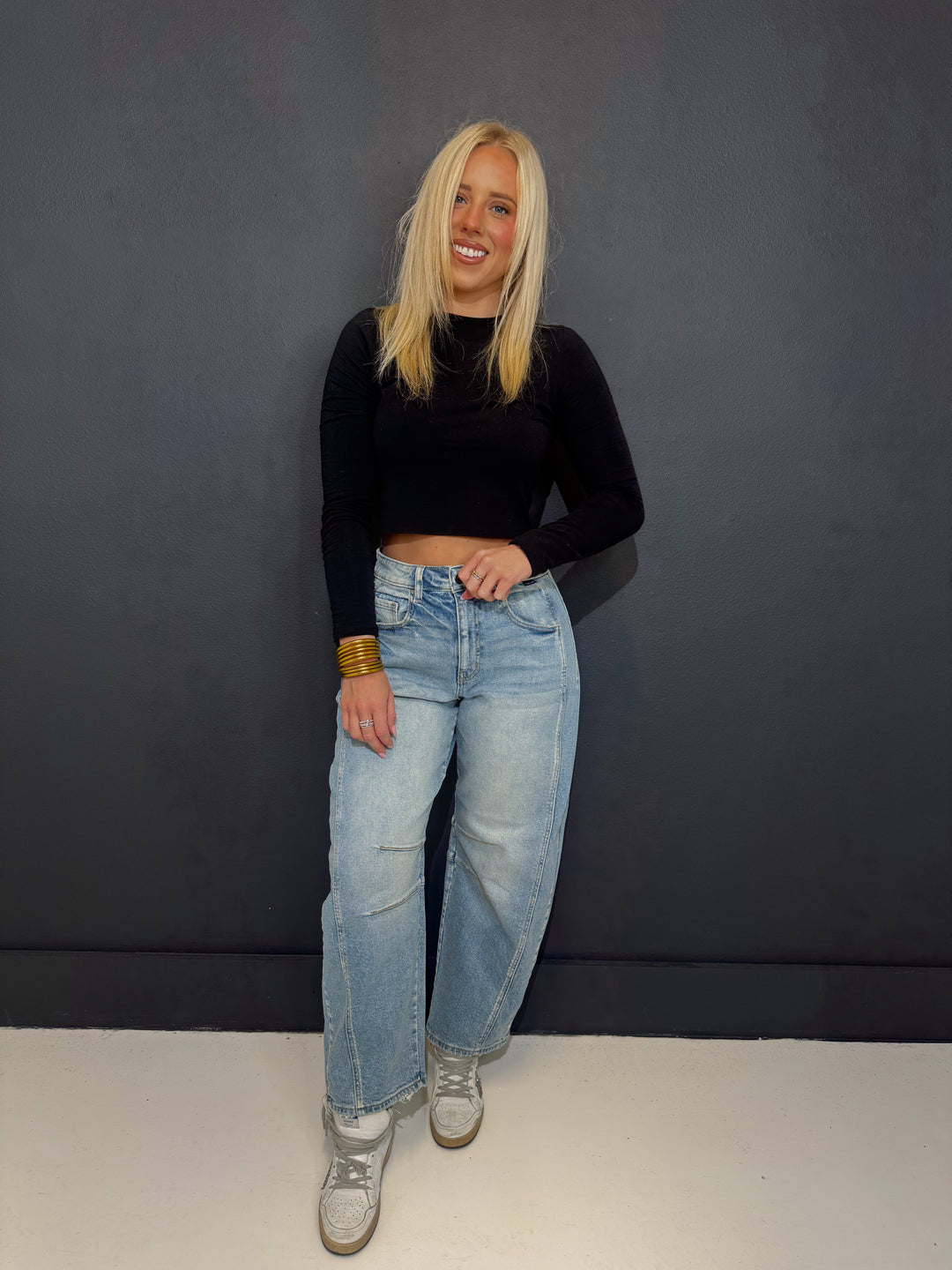 Cello Medium Wash Barrel Jeans