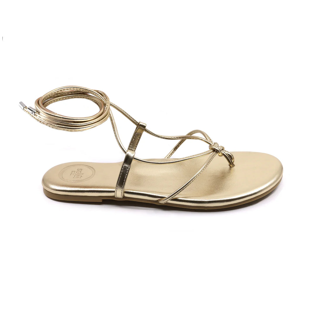 ANGIE - GOLD WRAP SANDALS