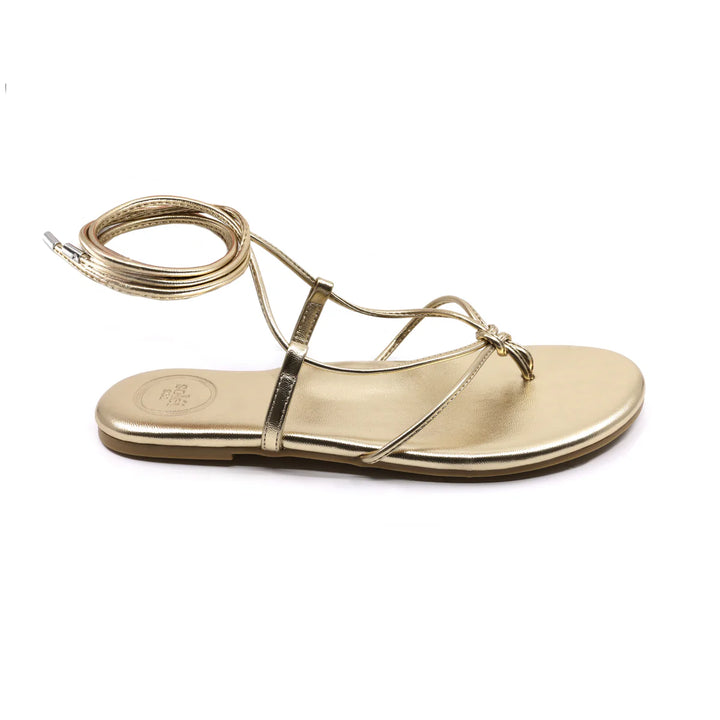 ANGIE - GOLD WRAP SANDALS