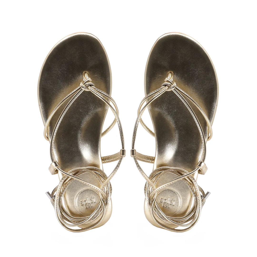 ANGIE - GOLD WRAP SANDALS
